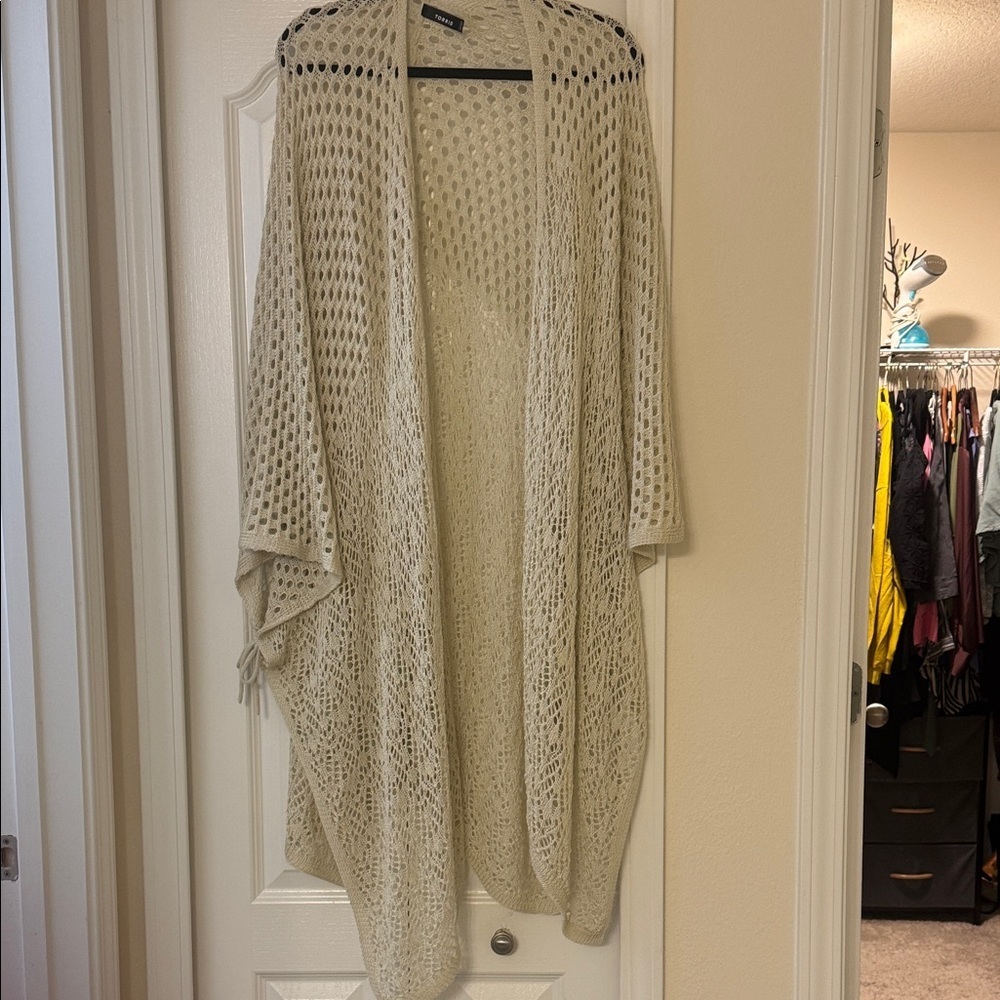 Torrid Open-Knit Cream Sweater